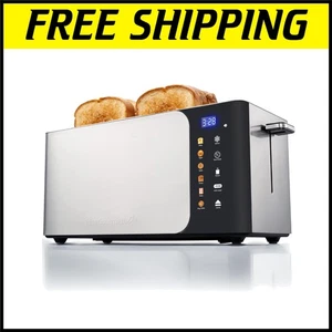 Long Slot 4-Slice Toaster - Touchscreen Control with Defrost & Reheat Options - Picture 1 of 9