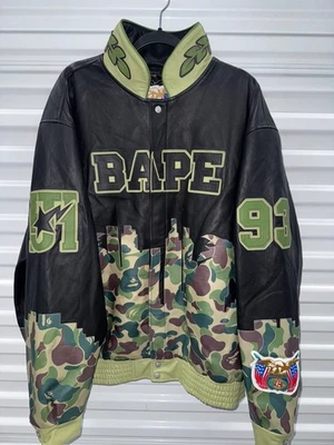 Size XL Jeff Hamilton X Bape A Bathing Ape Leather Jacket ComplexCon Exclusive - Image 1 of 4