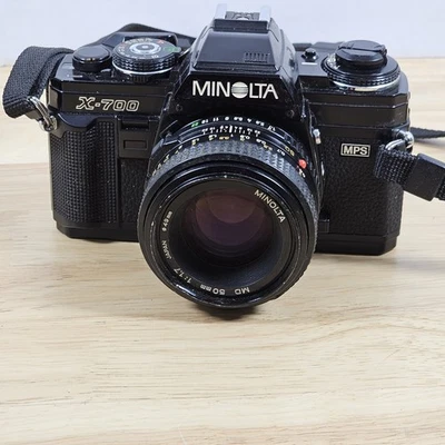 Cámara fotográfica Minolta X-700 MPS 35 mm SLR con lente sin probar se vende como está Foto 1 de 4