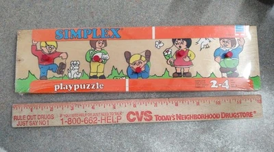 Wooden Simplex Children Playing Peg Puzzle Made In Holland Vintage Educational Foto 1 de 4
