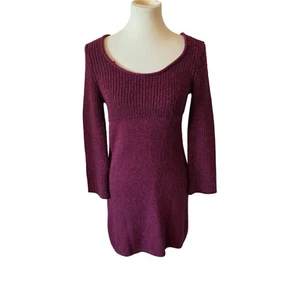 Moth Anthropologie Pulloverkleid Alpaka-Mischung Größe Medium Burgund  - Bild 1 von 4