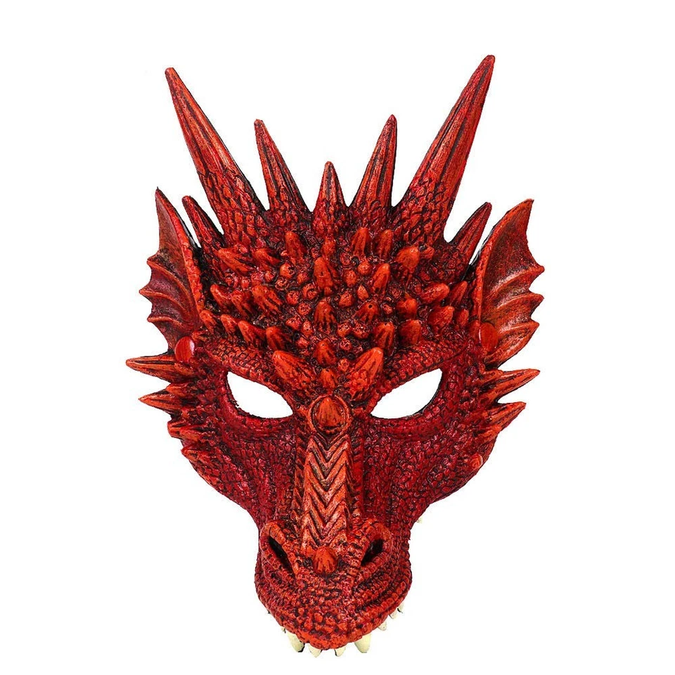 Dragons Head Cosplay Mask for Halloween, Festivals, and Parties - Red - Image 1 of 2