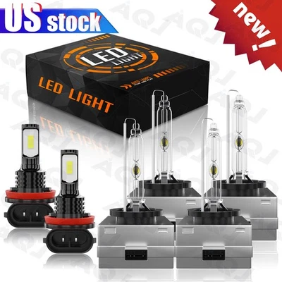For BMW 740i 2011-2012 LED HID Xenon Headlight Hi-Lo Beam+ Fog Light Bulbs - Image 1 of 4