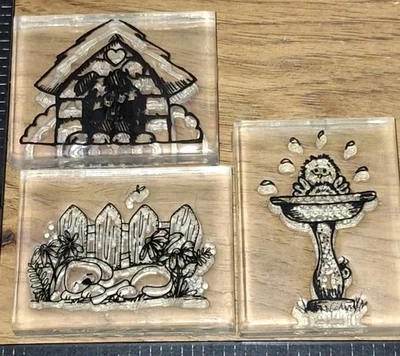 Clear Rubber Stamps Lot Of 3,dogs Birds Provo Craft rubber Stamps,(B284)  - Image 1 of 4