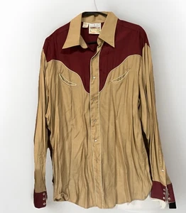 Vintage Rocking K Ranchwear Kennington Western Pearl Snap Shirt Mens L - Imagen 1 de 5