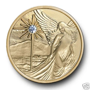 Moneda/token/chip programa de recuperación de monedas/chip de oro satinado ángel guardián AA/NA12 - Imagen 1 de 2