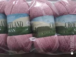JAMES C BRETT CROFTLAND ARAN TEJER LANA 5X200G BOLA 20% LANA 80% ACRÍLICO ROSA - Imagen 1 de 20