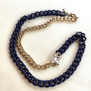 lunga collana ad anelli con smalto firma The Limited long design necklace - Foto 1 di 7