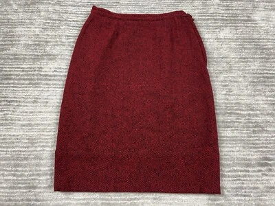 Vintage Skirt Womens XS Red Knee Length Pleated Pencil Casual — 第 1/4 张图片