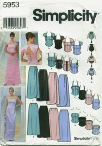 2002 Evening Wear Sewing Pattern U-Pick Size 4-20 Simplicity 5953 OOP - Picture 1 of 3