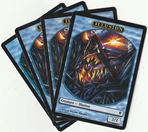 ✪ 4 MAGIC The Gathering ILLUSION Blue Creature Token MTG PLAYSET ZEN/EN 2009 - Bild 1 von 2