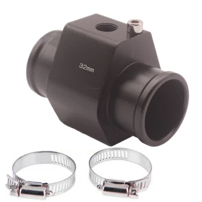 32mm Black Water Temperature Temp Sensor Gauge Joint Pipe Radiator Hose Adapter - Image 1 of 4