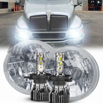 Faros LED redondos DOT de 7 pulgadas haz alto/bajo DRL para Kenworth T2000 1997-2011 Foto 1 de 4