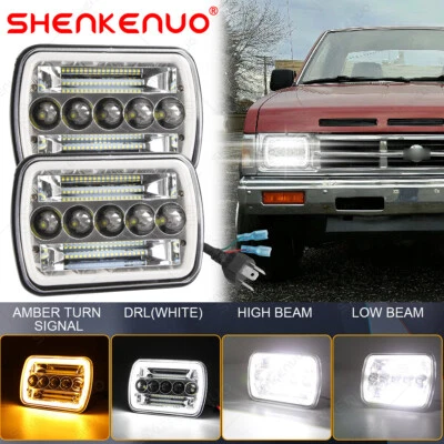 Faros LED 5x7 7X6 haz alto señal DRL para camioneta Nissan D21 1986-1994 C11 Foto 1 de 4