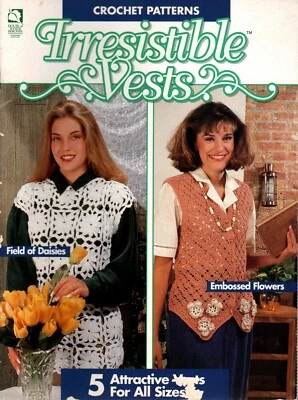 House of White Birches IRRESISTIBLE VESTS 5 Vests  Crochet Pattern Leaflet - Image 1 of 2