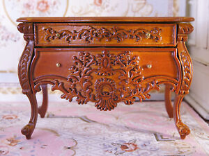 1:12 Scale Luxury French Style Miniature Dollhouse Sideboard Side Cabinet Carved