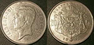Belgique - Albert Ier - 20 francs / 4 belgas 1932 position A !!! KM#101 - Picture 1 of 1