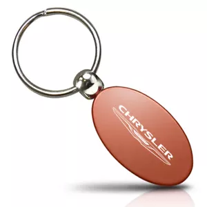Chrysler Orange Aluminum Oval Key Chain - Picture 1 of 2