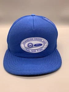 VINTAGE Trucker Hat Cap Snapback Blue Screen Stars UAW Ford Made in USA Michigan - Picture 1 of 13