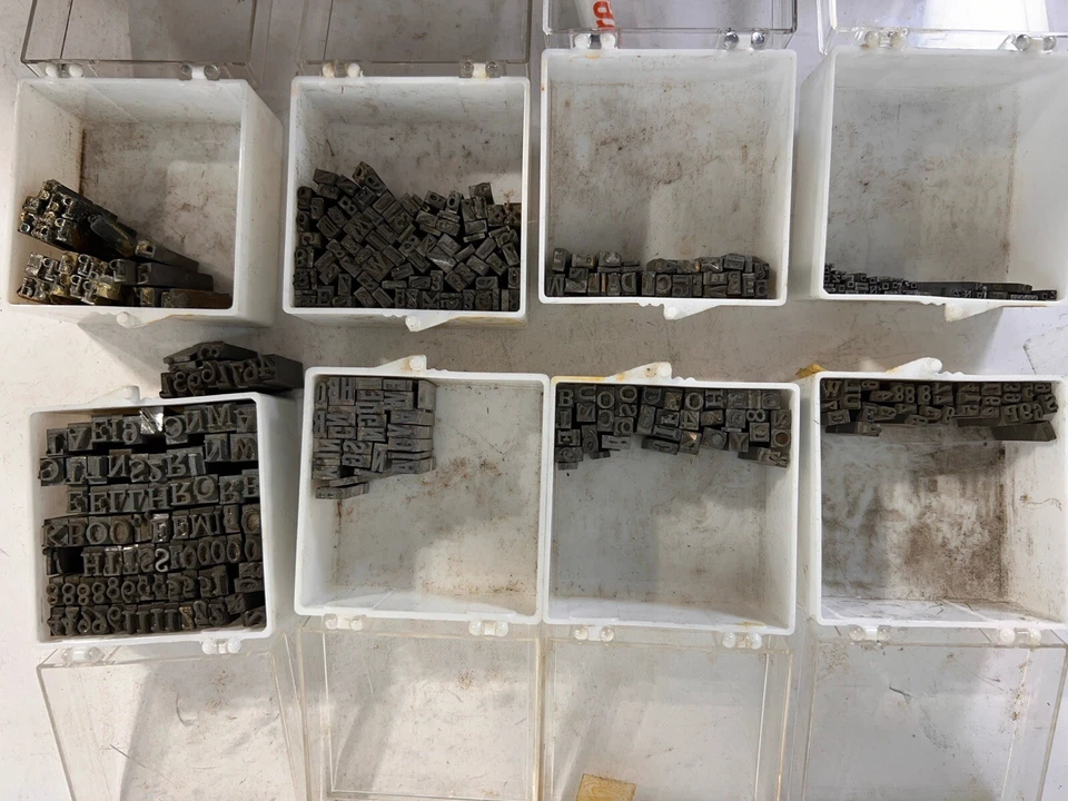 Lot  Letterpress Type Metal Printing Block Antique Alphabet Upper & numbers - Image 1 of 4