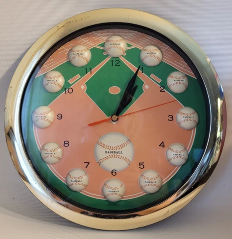 Vintage Baseball Field Quartz Clock ~ Man Cave Cover
