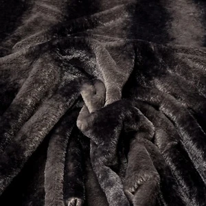 Webpelz Kurzhaar Schwarz Grau gesteift elastisch kuschelig Kunstfell Stoff Deko - Bild 1 von 5