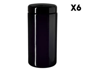 Miron Glass Wide Neck Jar 1 Litre with Lid Violet Glass x6 (Free UK Shipping)