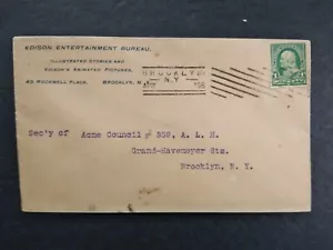 New York: Brooklyn 1898 Edison Entertainment Bureau Werbung Cover - Bild 1 von 2