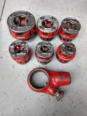 Ridgid 00R 00-R Pipe Threader w/6 Dies 1/8", 1/4",/3/8", 1/2", 3/4", 1", - Image 1 of 4