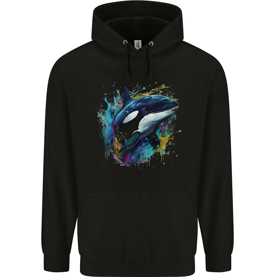 AWDIS A Colourful Orca Killer Whale Childrens Kids Hoodie