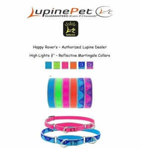 Lupine High Lights REFLECTIVE Dog Martingale Collars - 3/4" - Pick A Color/Size - Picture 1 of 22
