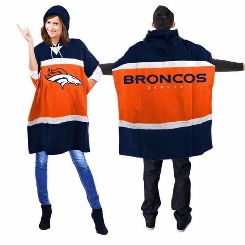 NFL Blanket Poncho One size unisex Football Denver Broncos NWT Cover