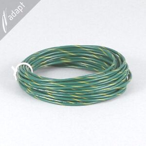 22 AWG Green/Yel Ground Hook Up Lead Wire Stranded 25ft UL1015, 600V AWM MTW TEW