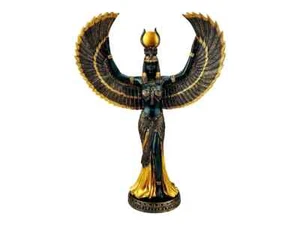 Isis die ägyptische Göttin der magischen Weisheit Mythologie gegossen Bronze & Harz schwarz - Bild 1 von 7