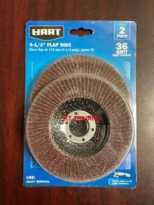 (2 Stück) HART Holz Metall SCHWER ENTFERNUNG 36 KÖRNUNG SEHR GROB 4-1/2" KLAPPSCHEIBE ~ NEU - Bild 1 von 7