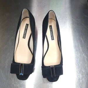 Jane Debster Genoa Size 7 Black Suede Shoes with Wedge 6.5cm Heel - Picture 1 of 6