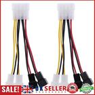 2Pcs 4-Pin To 3-Pin Fan Power Cable Adapter Connector 12V*2 / 5V*2 Gb