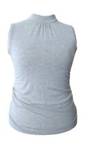 ROSEMUNDE * NEW TAGS * SIZE M / 14 SILVER GREY MARL SLEEVELESS POLO TOP RRP £97