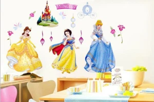 Large Kids Room Wall Art Decals Decor Sticker Disney 3 Princess Theme HL5905 - Picture 1 of 2