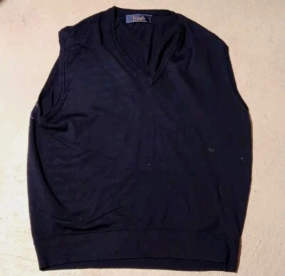 Pringle of Scotland 100% Lambs Wool Navy Sweater Vest Men Size LargeVTG - Image 1 of 2