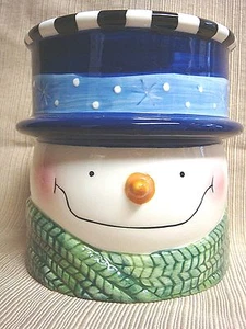 Large Ceramic SNOWMAN JAR CANDLE - Newbury Collection - Picture 1 of 8