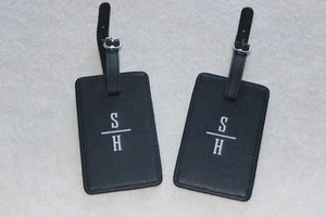 Mark & Graham blau veganes Leder Kofferanhänger Set/2 neu ohne Etikett kostenloser Versand UVP $70 "SH" - Bild 1 von 10