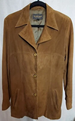 Hombres Oso Dorado Ropa Deportiva Marrón Gamuza Cuero Botón 3/4 Chaqueta/Ablazer De Colección Foto 1 de 4