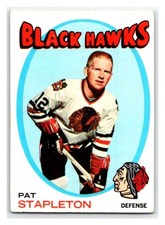 1971-72 O-PEE-CHEE PAT STAPLETON VINTAGE NHL HOCKEY CARD # 25 Chicago Blackhawks