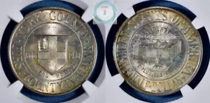 1936 York Tercentenary Commemorative 50c NGC MS 67 - Multi-Colored Golden Hues - Picture 1 of 14