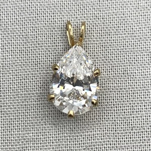 3 Ct Pear Beautifully Cut CZ Pendant Yellow Gold Filled MSRP $66 - Picture 1 of 11