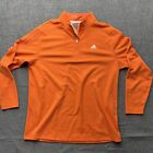 Adidas Sweatshirt Men's Xlt 3-Stripes Quarter-Zip 1/4 Pullover Top Orange Upf 50