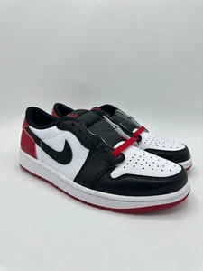 Talla 9 - Jordan 1 Low Retro OG Puntera Negra Roja - Imagen 1 de 5