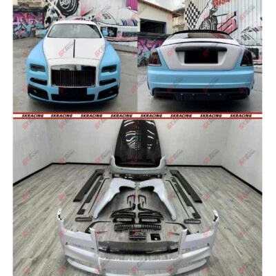 干碳纤维前后保险杠锅炉翼套件适用于劳斯莱斯 Wraith 14-21 — 第 1/4 张图片