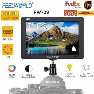 Feelworld FW703 4K 7" IPS LED 3G-SDI HDMI Video Monitor 1920x1200 For Sony DSLR - Picture 1 of 6